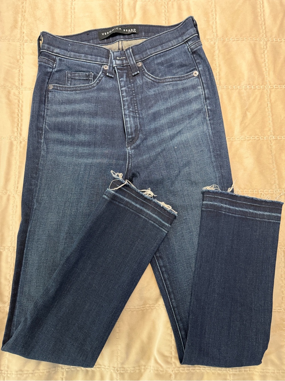 Veronica Beard Dark Blue High-Rise Skinny Jeans